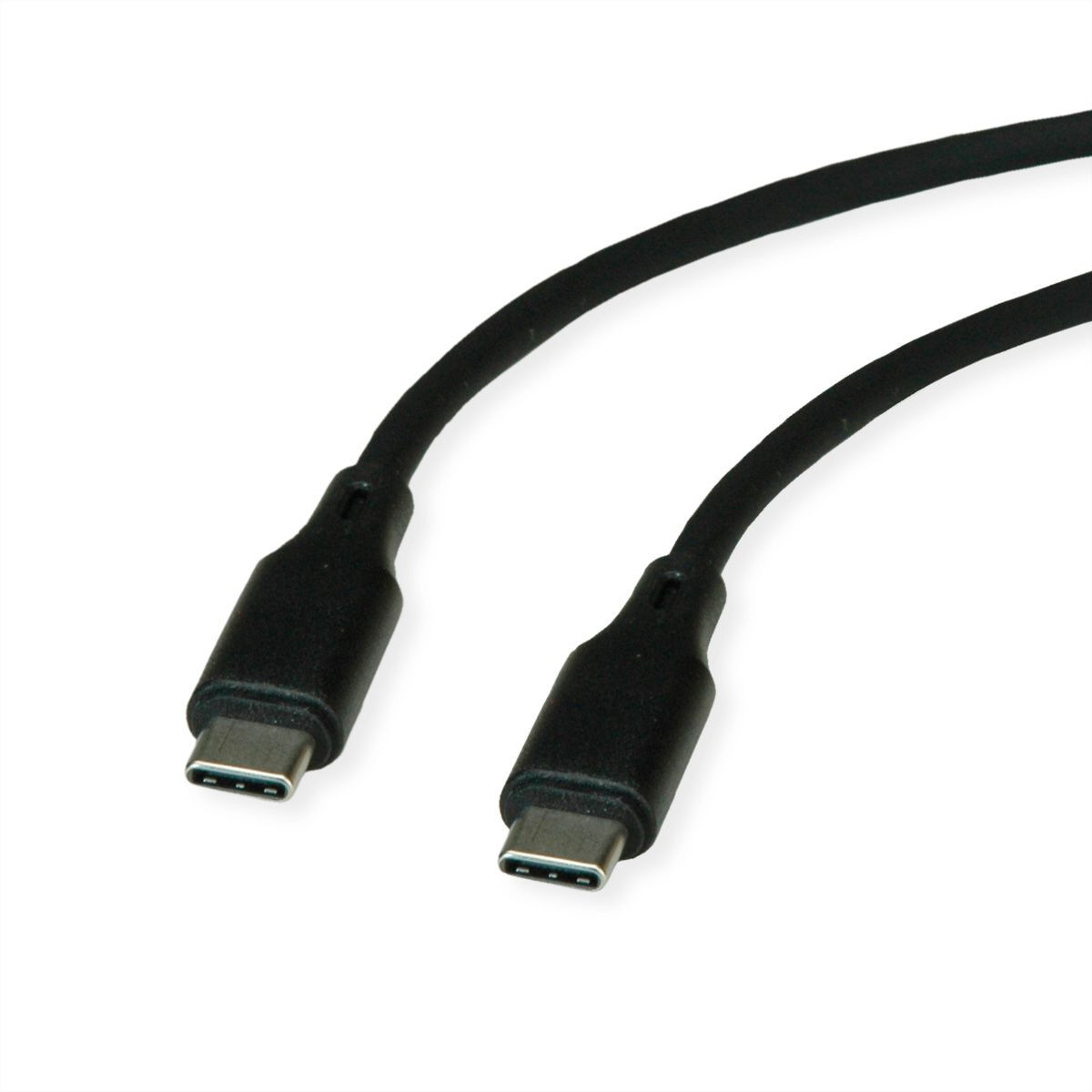 ROLINE USB 2.0 Kabel, Typ C-C, ST/ST, Silikon, 60W, schwarz, 1 m