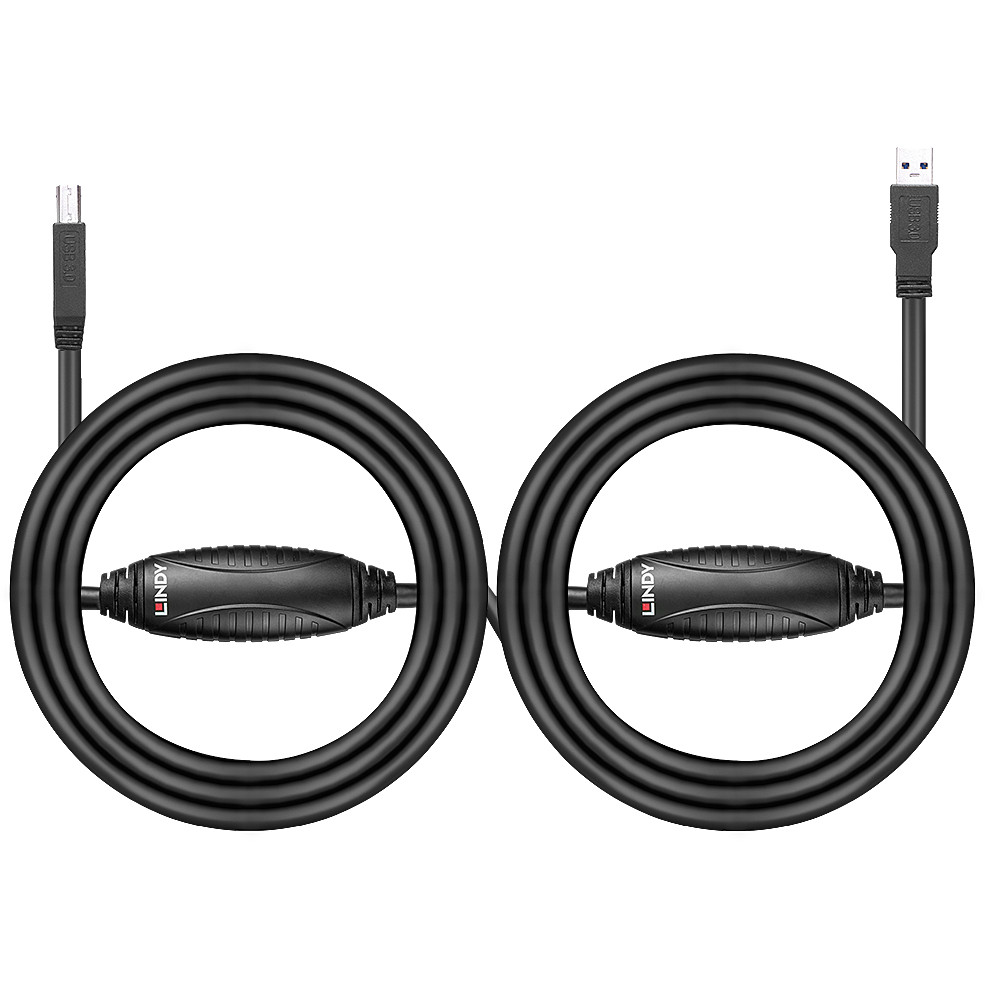 LINDY USB 3.0 Aktiv-Kabel Typ A/B M/M 10m