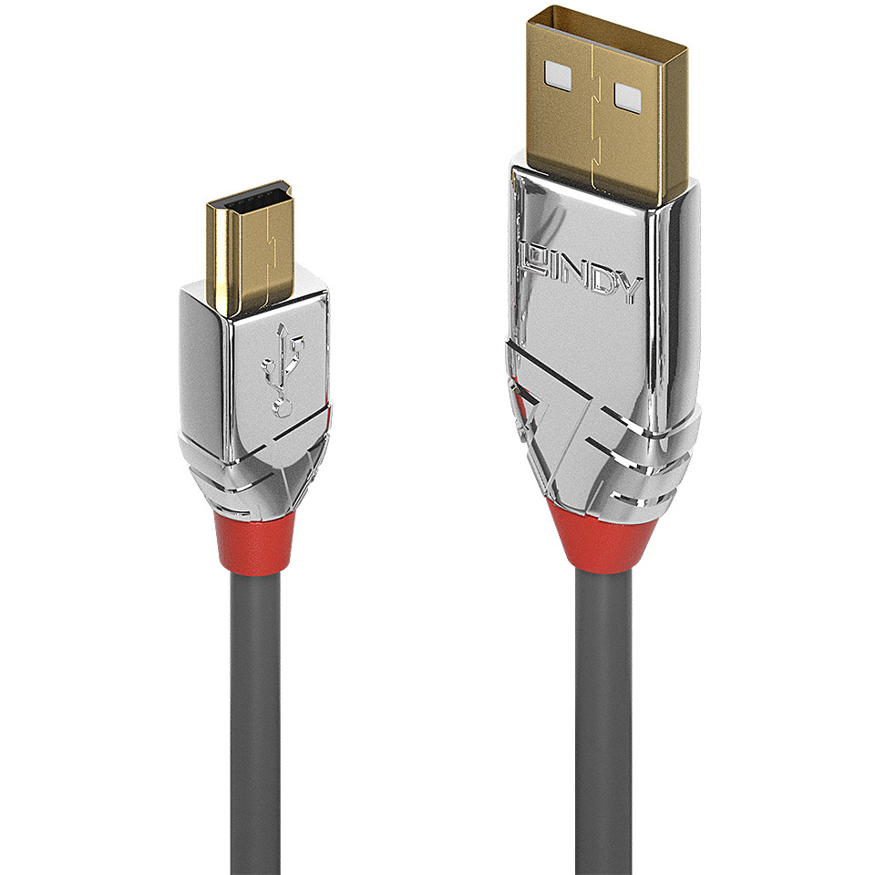 LINDY USB 2.0 Kabel Typ A/Mini-B Cromo Line M/M 2m