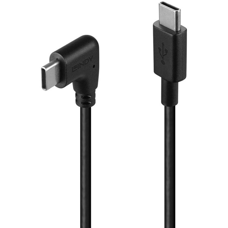 LINDY USB 2.0 Typ C Kabel, 90° gewinkelt 1m