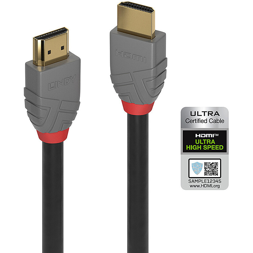 LINDY HDMI Kabel Ultra High Speed 3m, Anthra Line