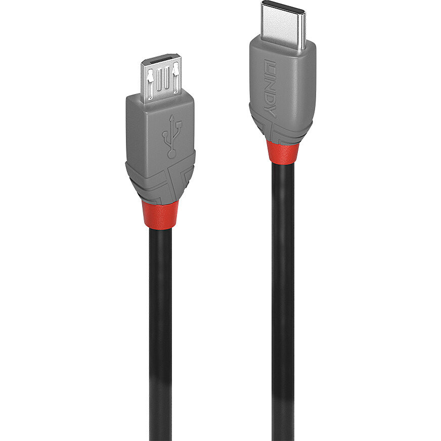 LINDY USB 2.0 Kabel Typ C/Micro-B Anthra Line M/M 0.5m