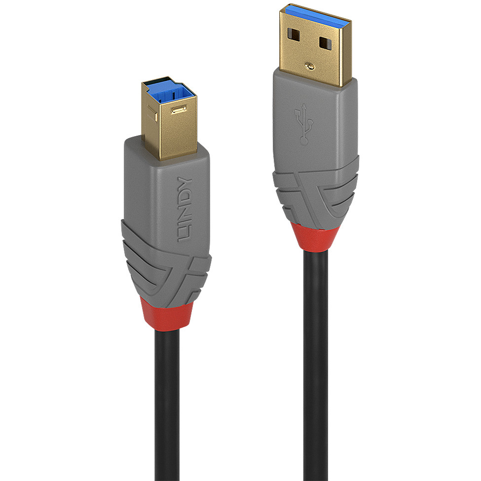 LINDY USB 3.0 Kabel Typ A/B Anthra Line M/M 1m