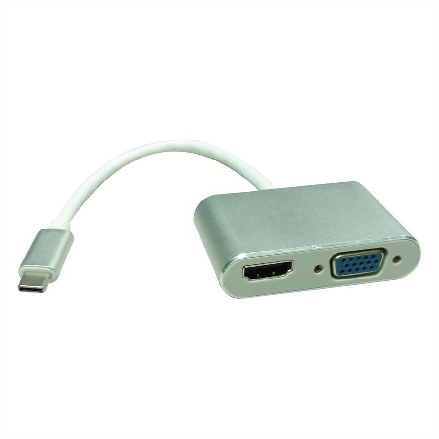 ROLINE Display Adapter USB Typ C - VGA + HDMI