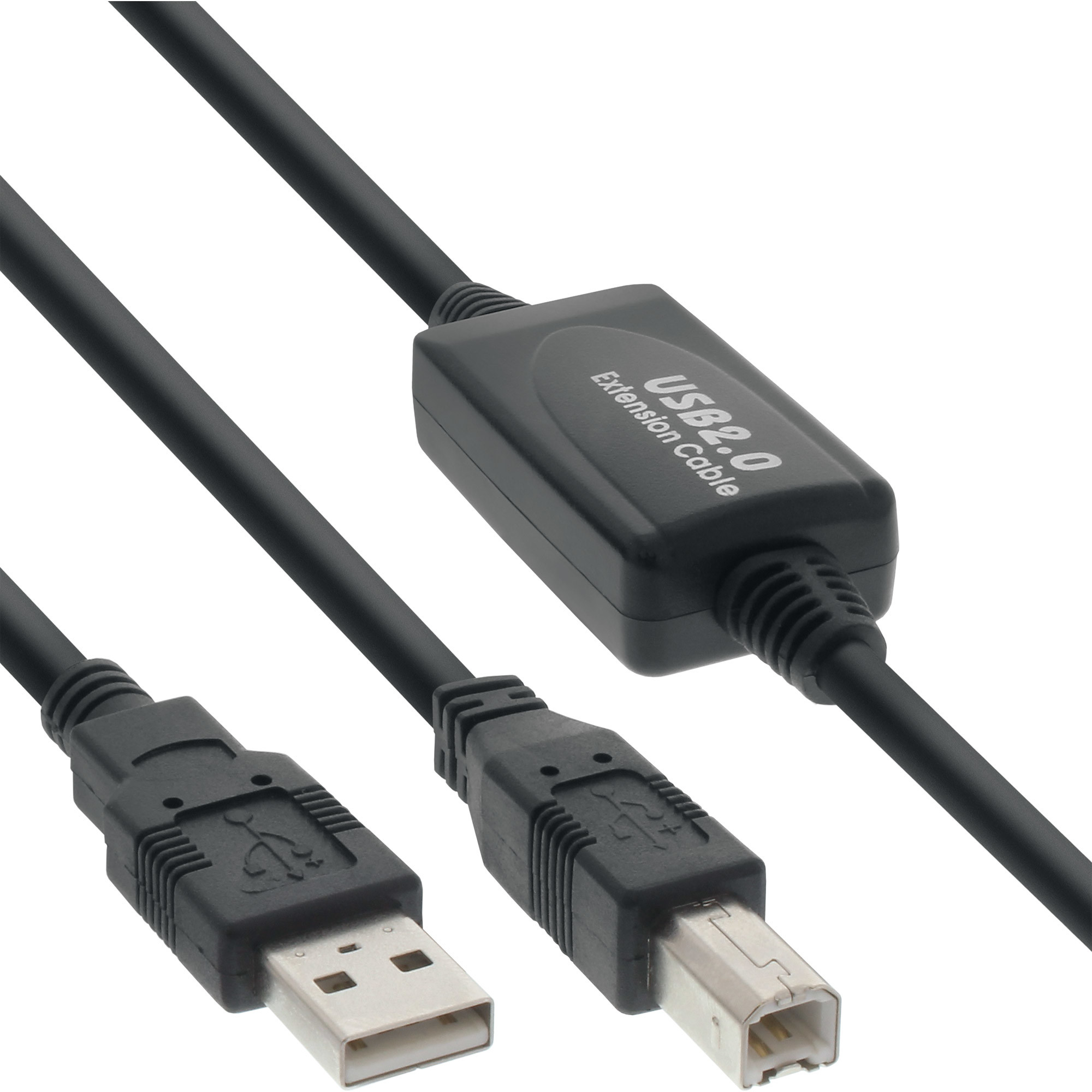 INLINE USB 2.0 Aktivkabel mit Signalverstaerkung St A an St B 10m