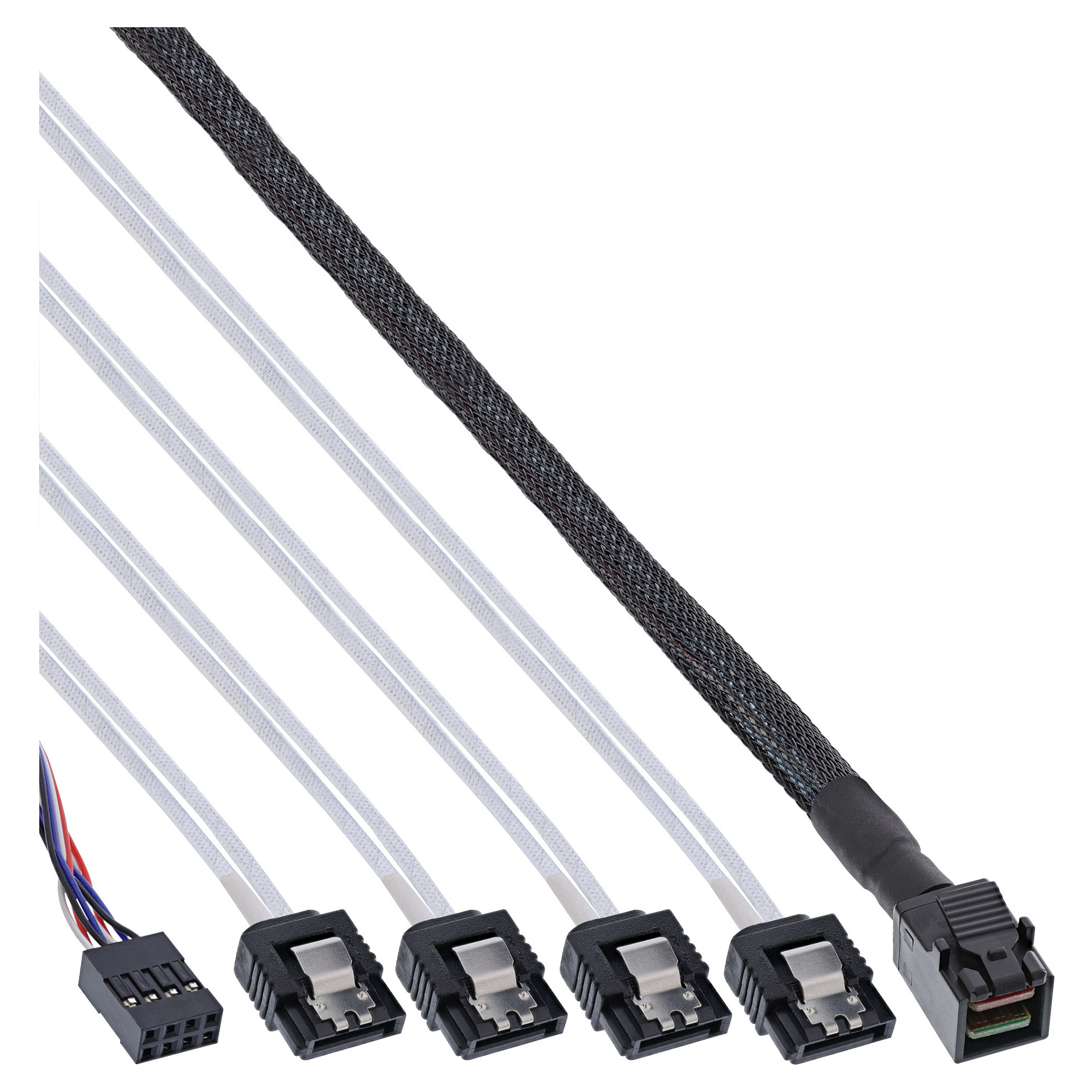 Kabel SAS/SATA Mini SAS HD x4 (SFF-8643) auf SATA (4) incl. Sideband 1m