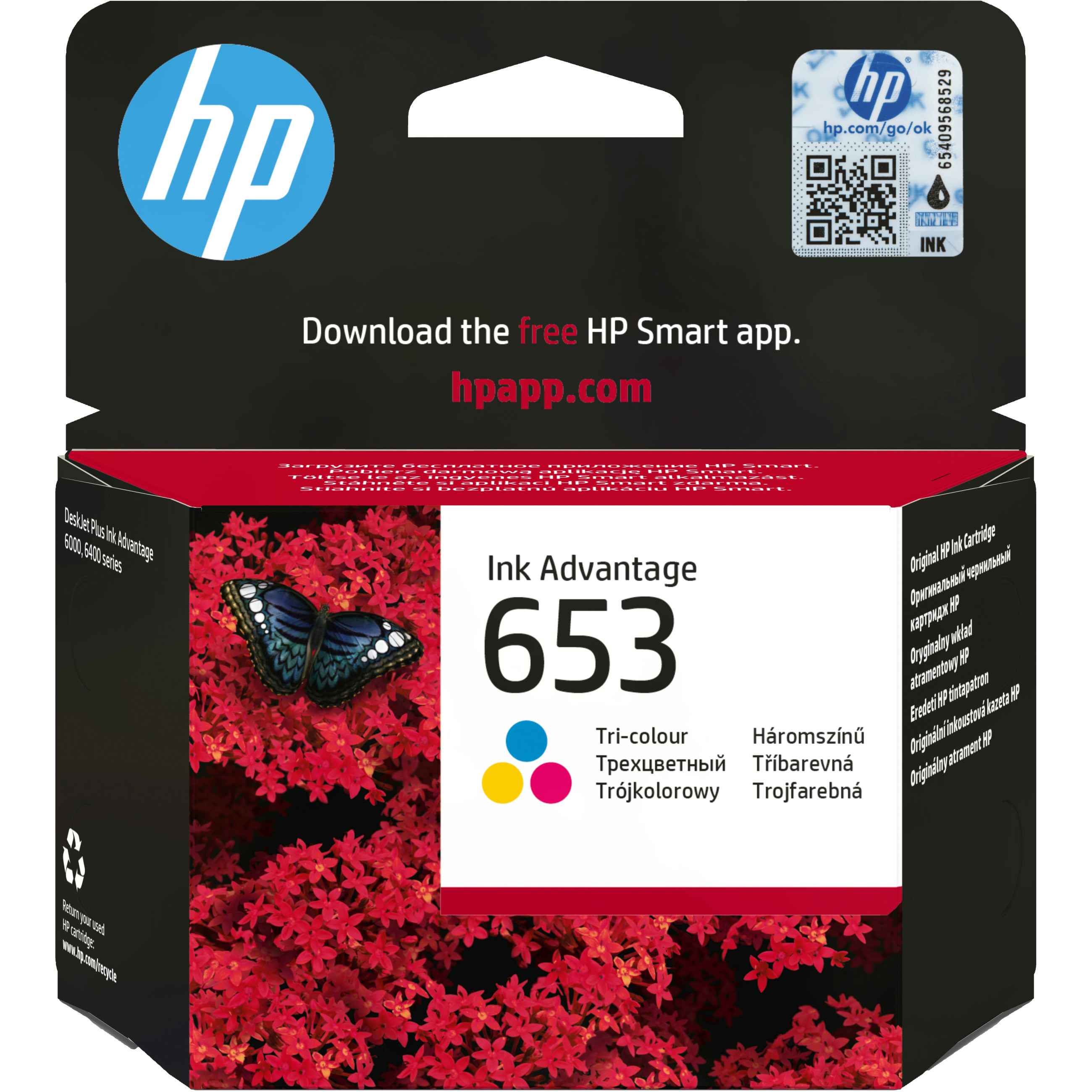 HP 653 TRI-COLOR ORIGINAL INK