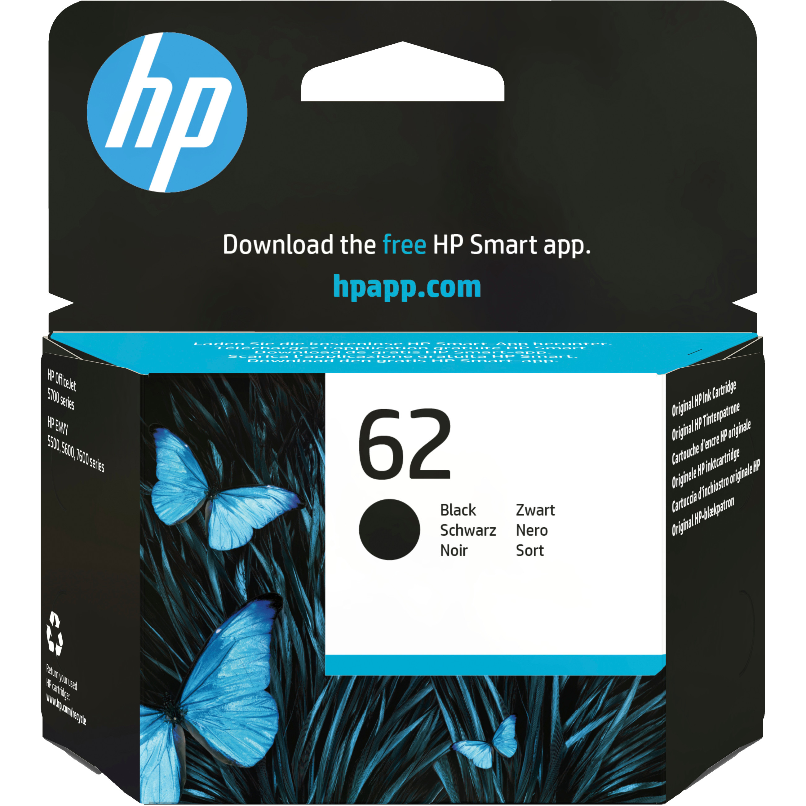 HP 62 BLACK ORIGINAL INK