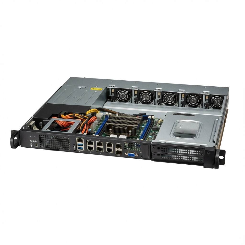 Barebone Server Supermicro SuperServer 1U Intel Xeon D-2712T (4C/8T) 1,9 GHz SYS-110D-4C-FRDN8TP
