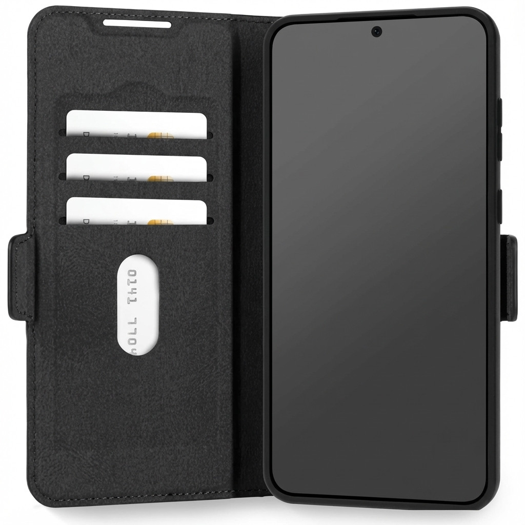 dbramante1928 Oslo Pro - Flip-Hlle fr Mobiltelefon - Polyurethan (PU), Kunststoff - Schwarz - fr Samsung Galaxy S24FE
