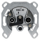 Kathrein ESC 30 Antennendose EINZEL 3-Loch mit DC-Durchlaß selekt