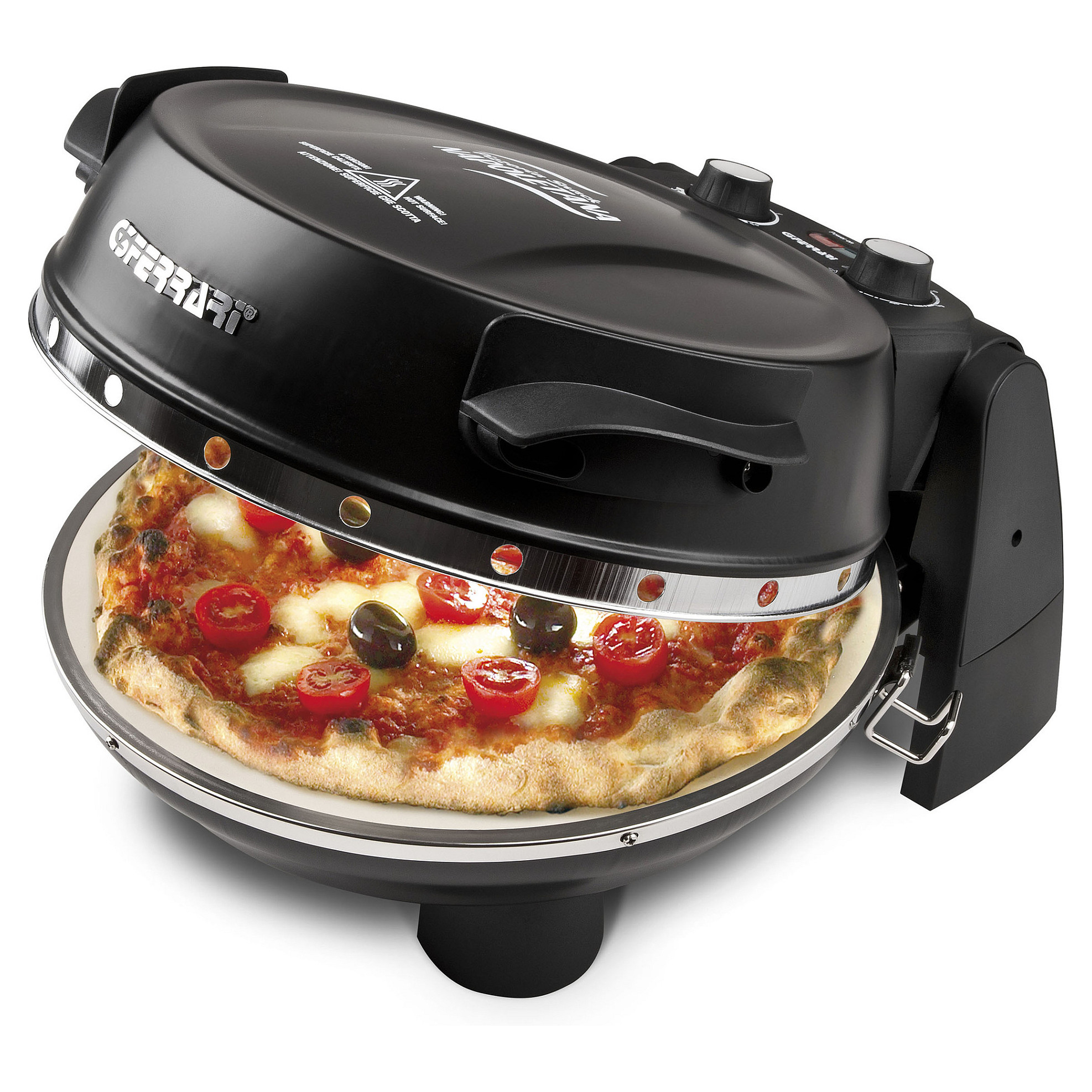 G3Ferrari Pizzaofen Napoletana (schwarz, 1.200 Watt, fr Pizza 31cm, 2 Steine)