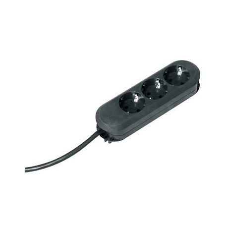 BACHMANN SMART Steckdosenleiste 3x Schutzkontakt geschraubt schwarz 5m