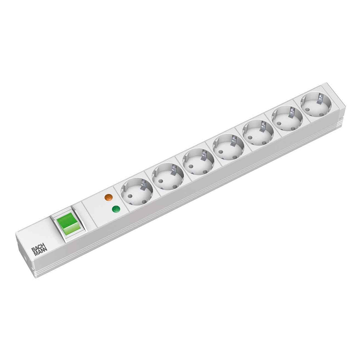 BACHMANN 48,26cm 19Zoll Steckdosenleiste 7-fach mit US mit Schalter
