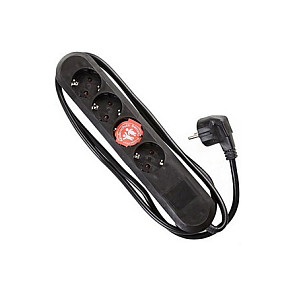 BACHMANN SMART 4xCEE7/3 schwarz Strom 1,5m CEE7/7