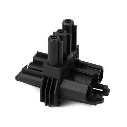 BACHMANN Verteilerblock WIELAND GST18 1xIn/2xOut mit Befestigungsmglichkeit schwarz