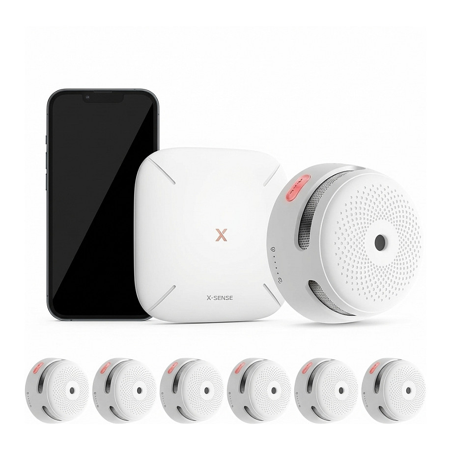 X-Sense FS61 6 1 RF-Rauchmelder-Set mit Gateway (6×XS01-M 1×SBS50)