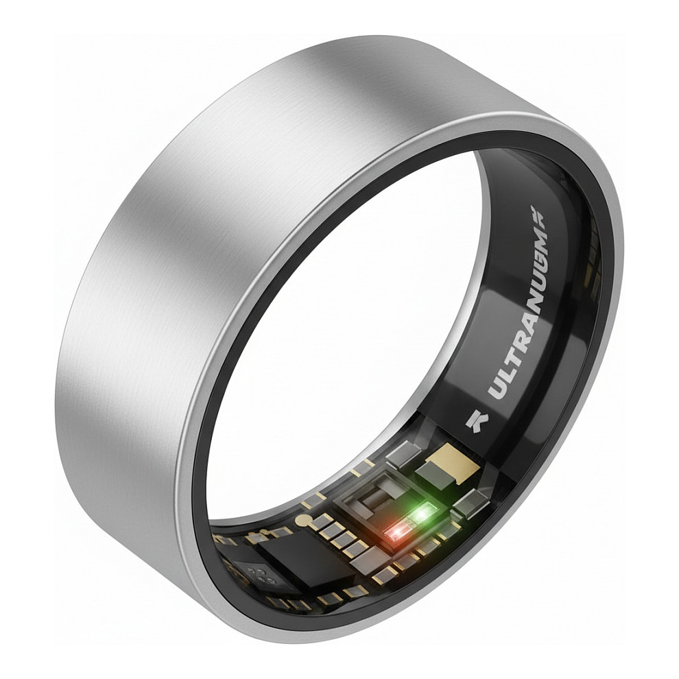 ULTRAHUMAN Ring Air - Smart Ring für Frauen und Männer - Schlaf -und Fitness Tracking Wearable - Herzfrequenz - Smartring Raw Titanium Größe 9