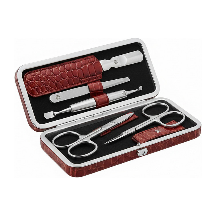 Manikre Pedikre Set 5tlg. mit Nagelschere, Leder