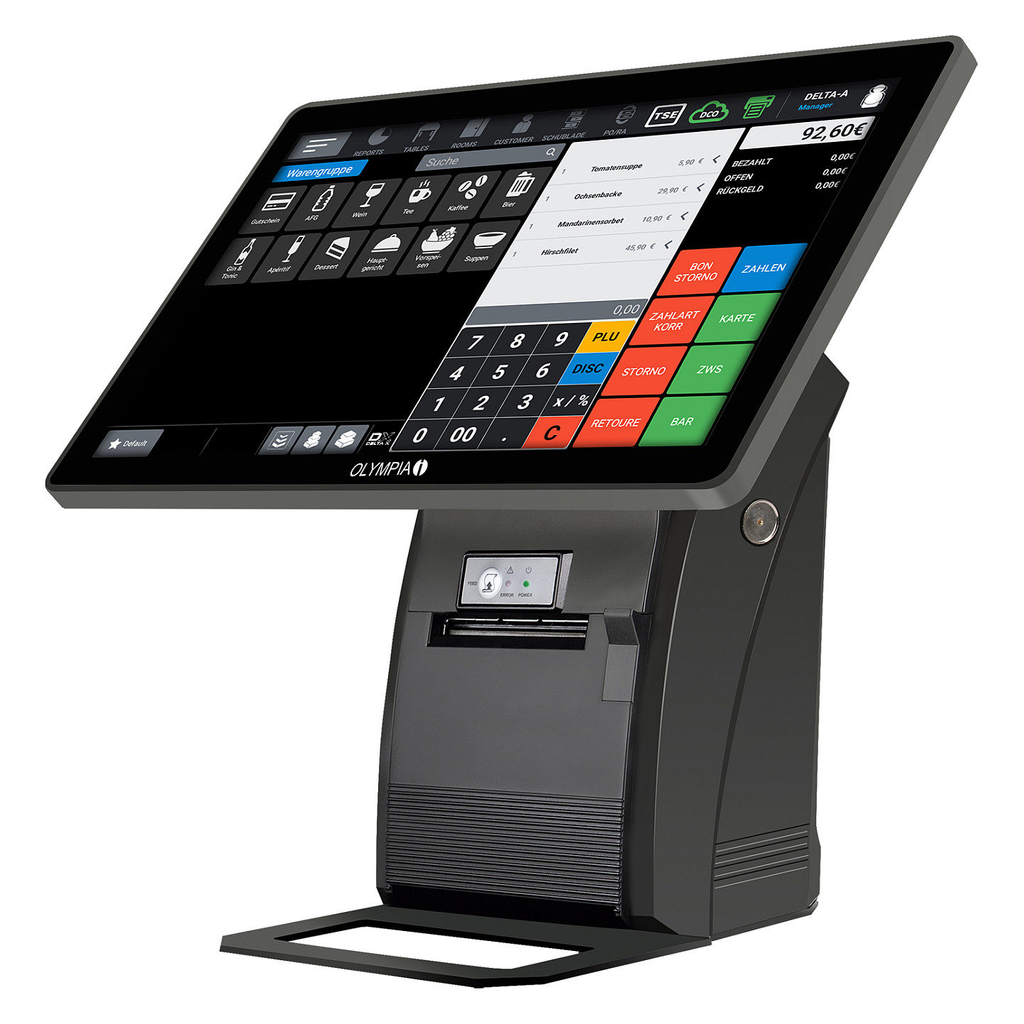 Olympia Registrierkasse T215DK +Display schwarz