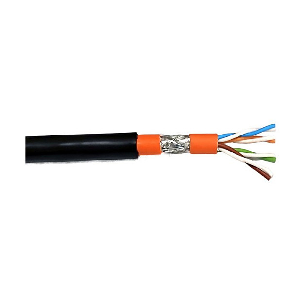 EFB Cat.7 Innen-/Aussenkabel 1200MHz AWG23 S/FTP,PE Mantel, CPR Fca, innen Dca, Sw& Or, 100m