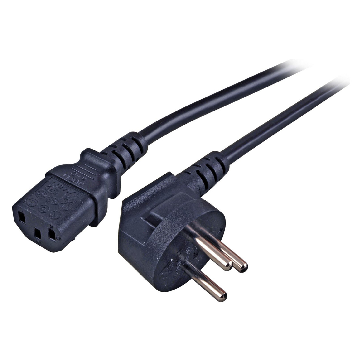 EFB Netzleitung Israel 90 - C13 180, schwarz, 1,8 m, 3 x 0,75 mm