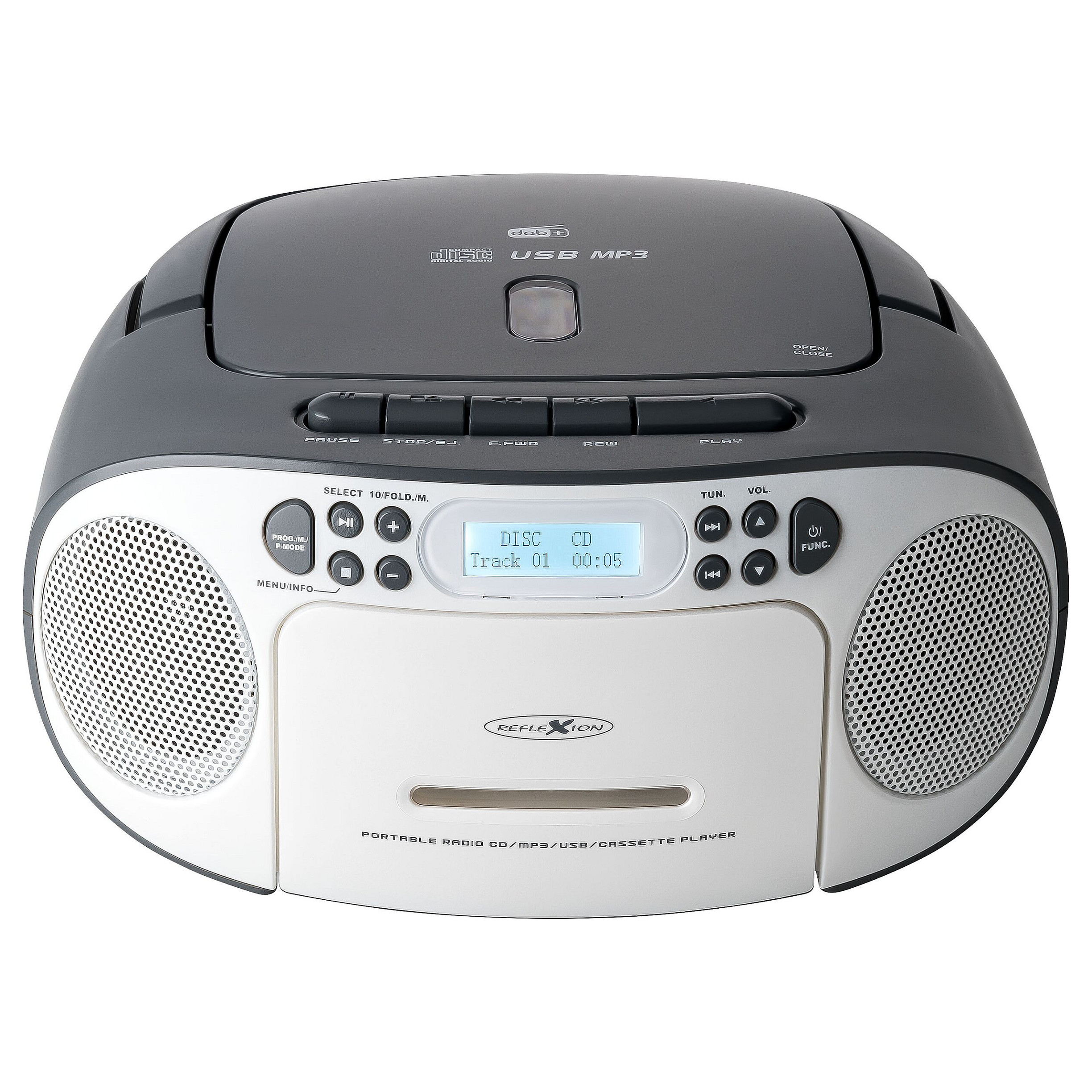 Reflexion RCR2260DAB Boombox wei/grau