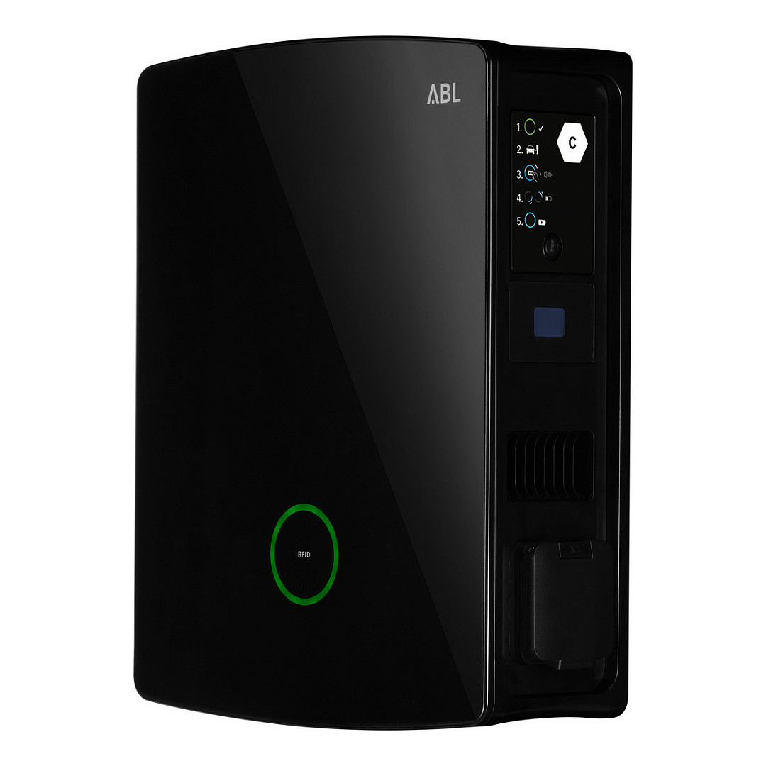 ABL E-Mobility Wallbox eM4 Twin, Extender reev ready, 22kW (schwarz, 3-phasig, WLAN, Bluetooth, LTE, MID-Energiezhler)