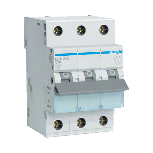 Hager Leitungsschutzschalter MCN340 3polig 6kA C-40A 3M