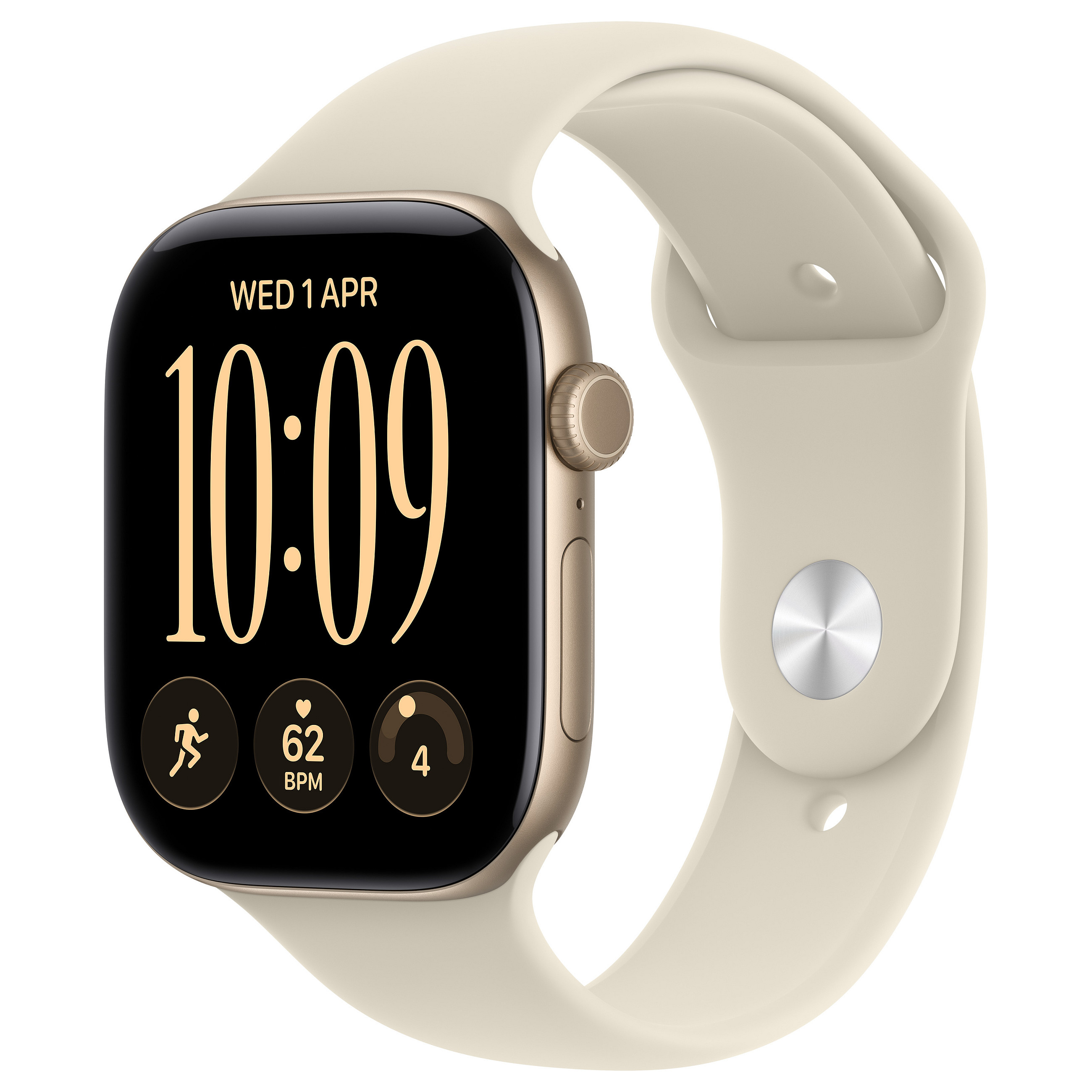 Apple Watch S12 Aluminium 46mm Lichtgold (Sportarmband sand) M/L