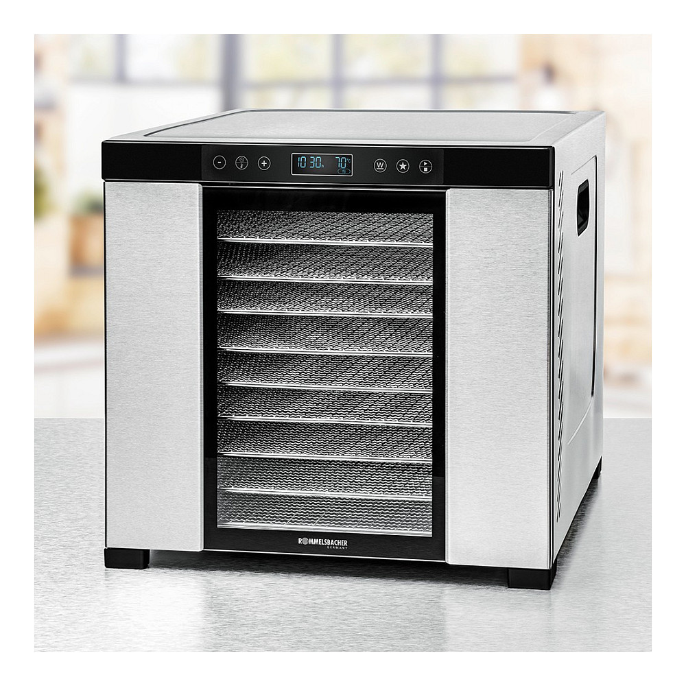 Rommelsbacher Drrautomat DA 1050 (edelstahl/schwarz, 1.100 Watt, Drrflche 39,4cm x 38cm pro Ebene)