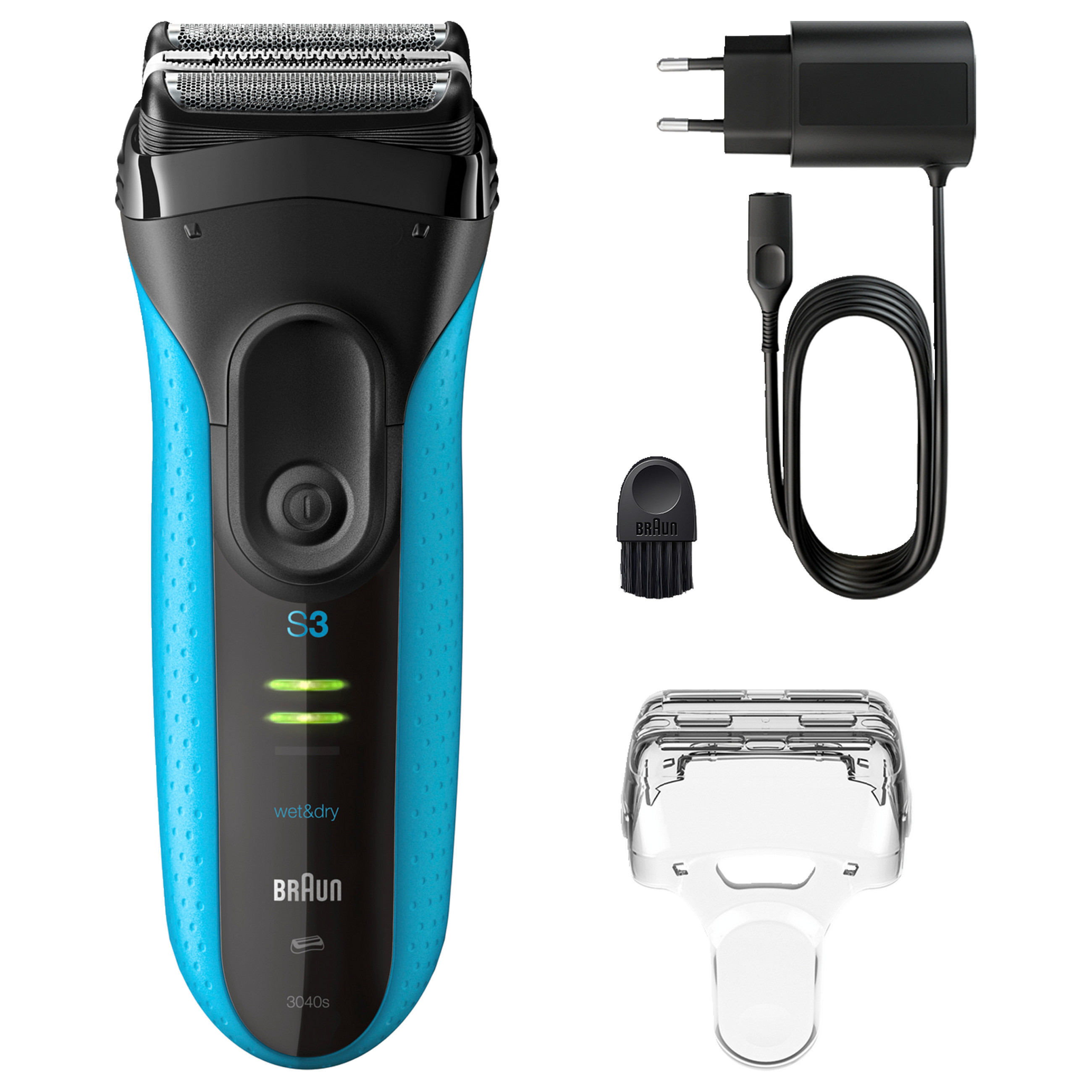 Braun Series 3 3040 Black/Blue Rasierer 735865 Akku