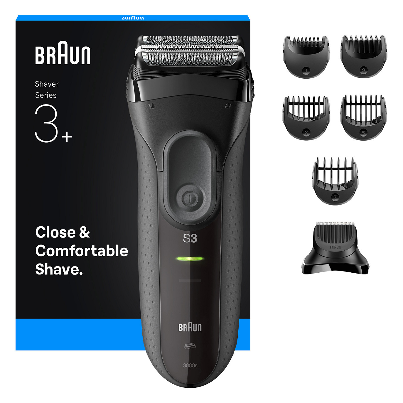 Braun Series 3 3000BT Black/Grey Rasierer 735568 Akku
