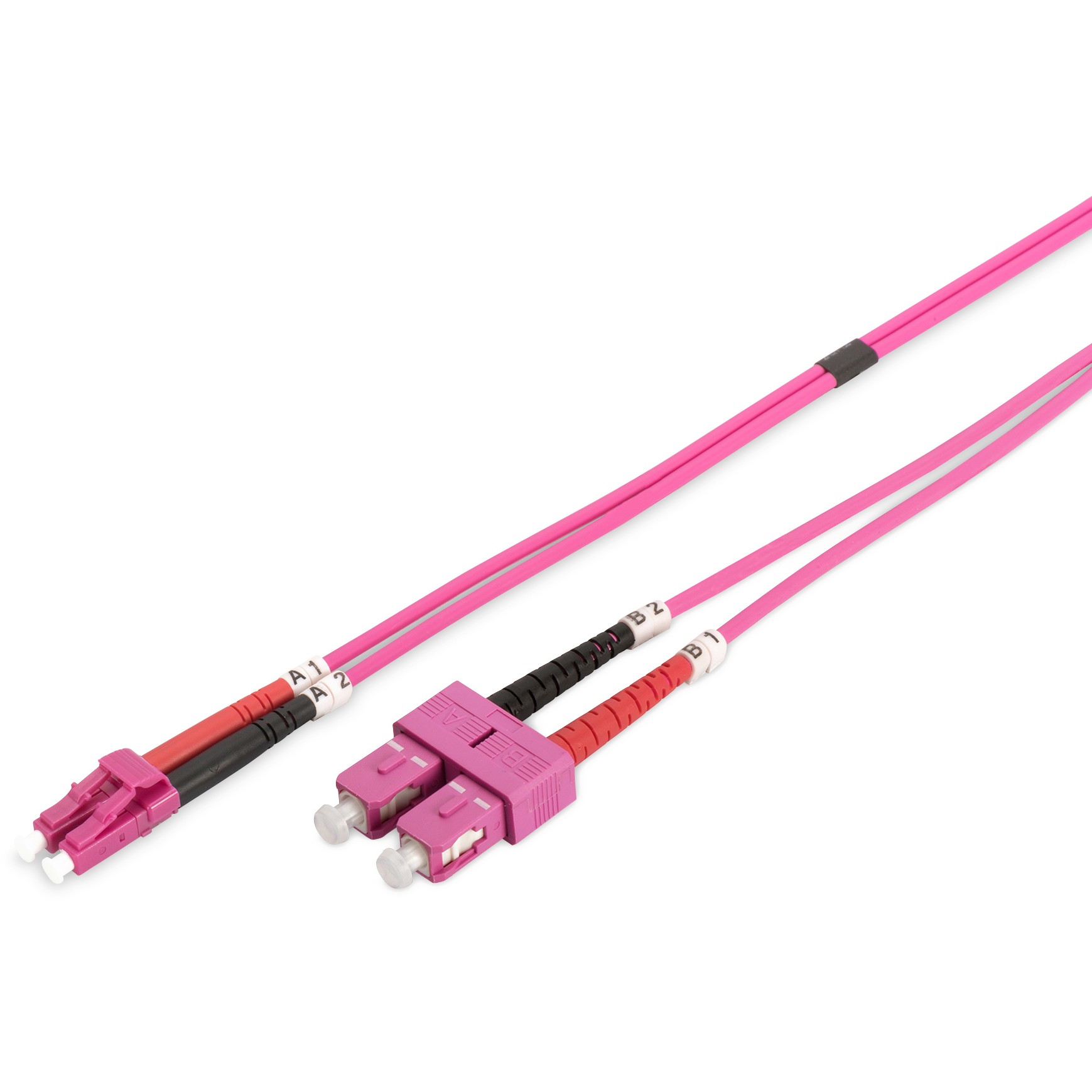 DIGITUS LWL Patchkabel LC -> SC 2.00m Multimode Duplex OM4