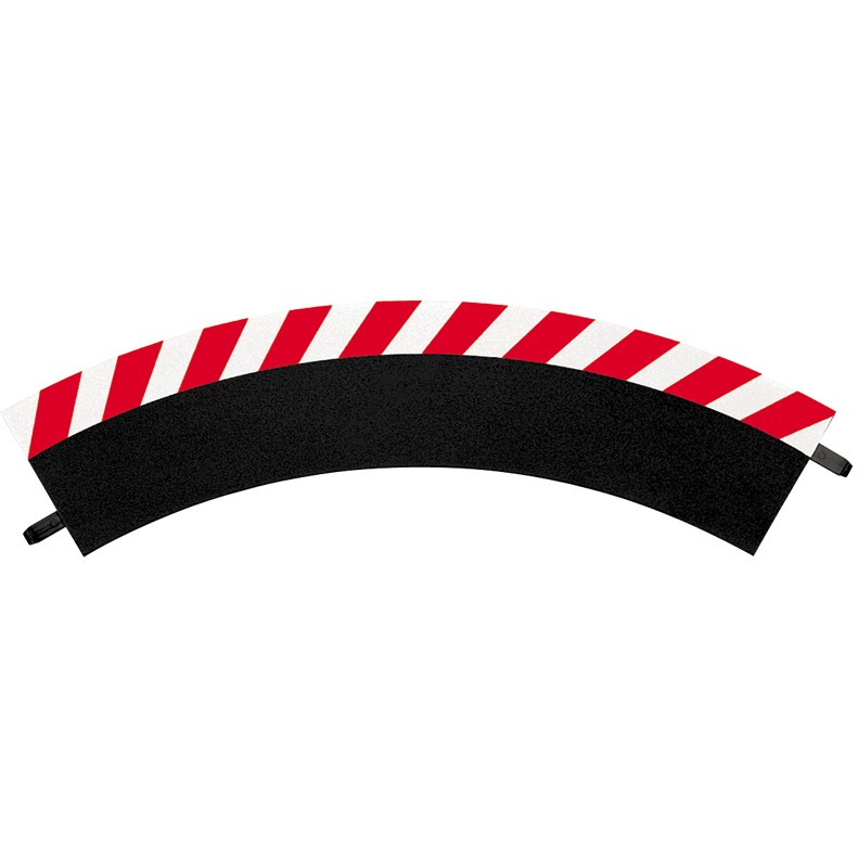 Carrera - 132 / 124 Accessories - Außenrandstreifen für Kurve 1/60° (3), Endstücke (2)
