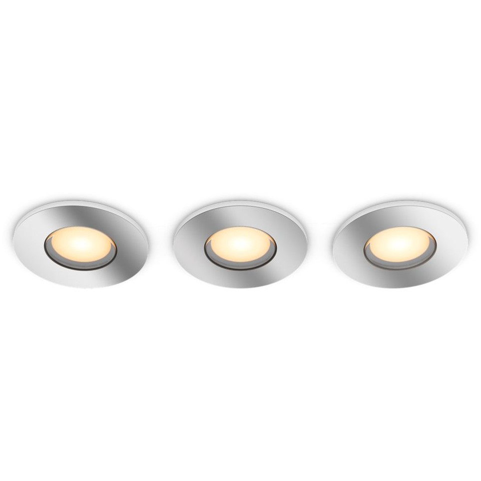 Philips Hue White Amb. Adore Einbausp rund silber 3x350lm DS