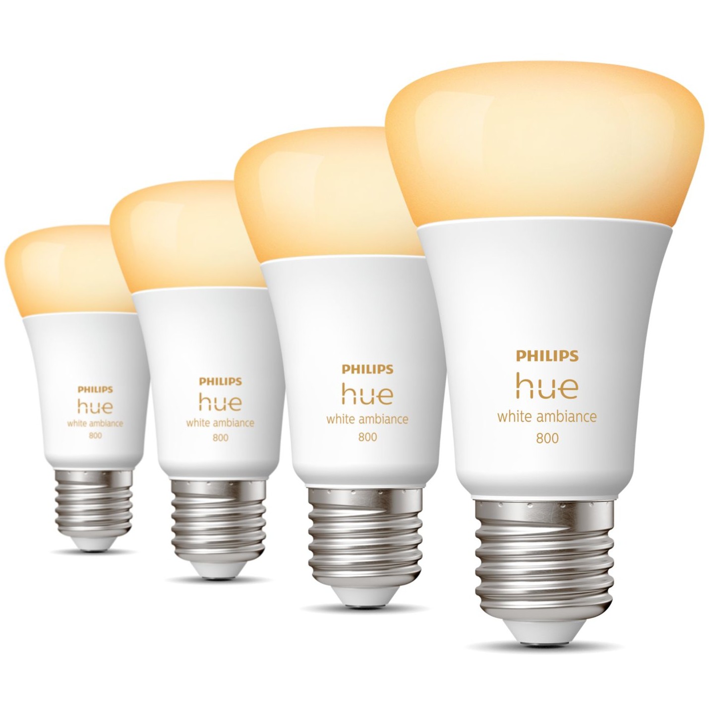 Philips Hue White Ambiance E27 Viererpack 4x570lm 60W