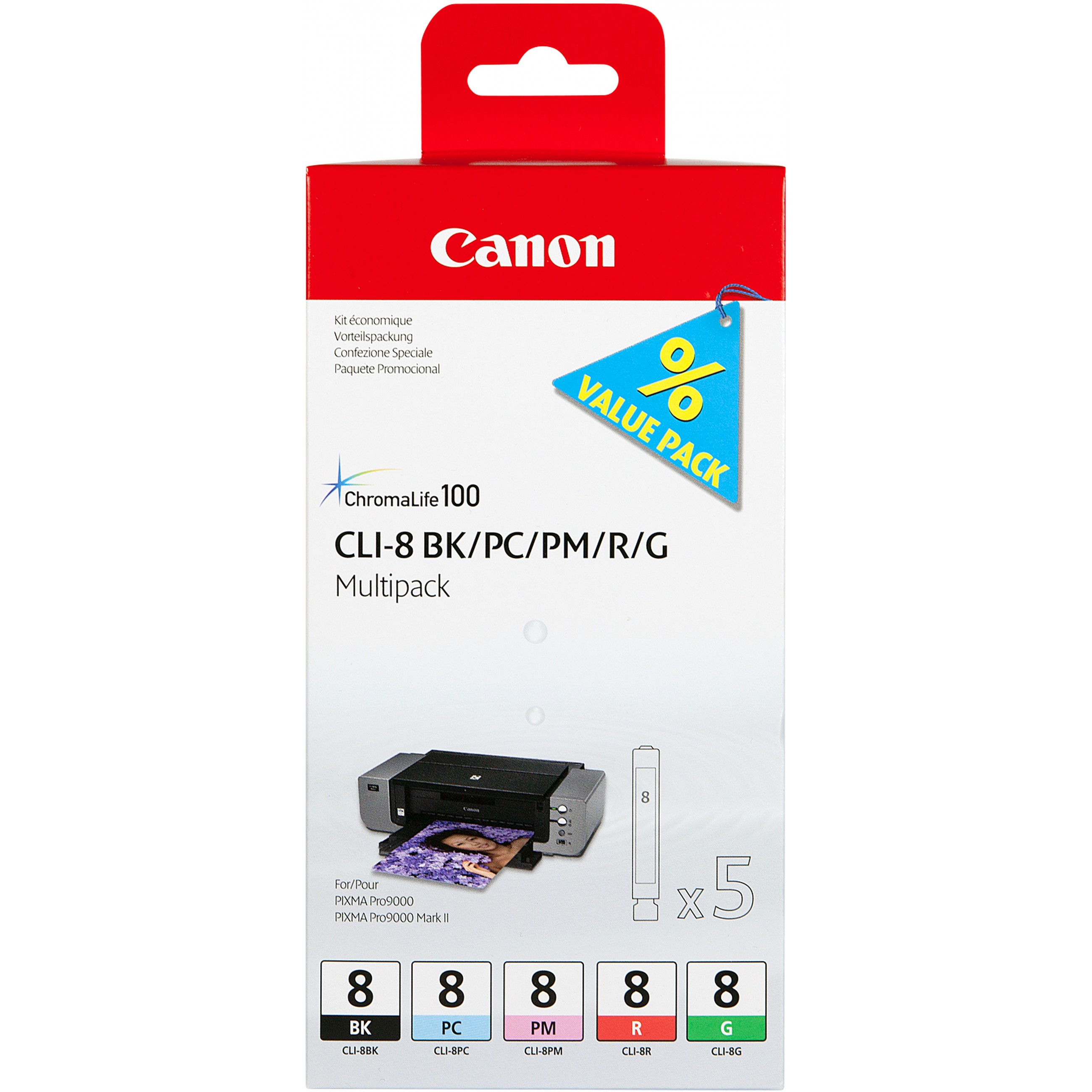 Canon Tinte CLI-8 BK/PC/PM/R/G BLISTERD Multipack