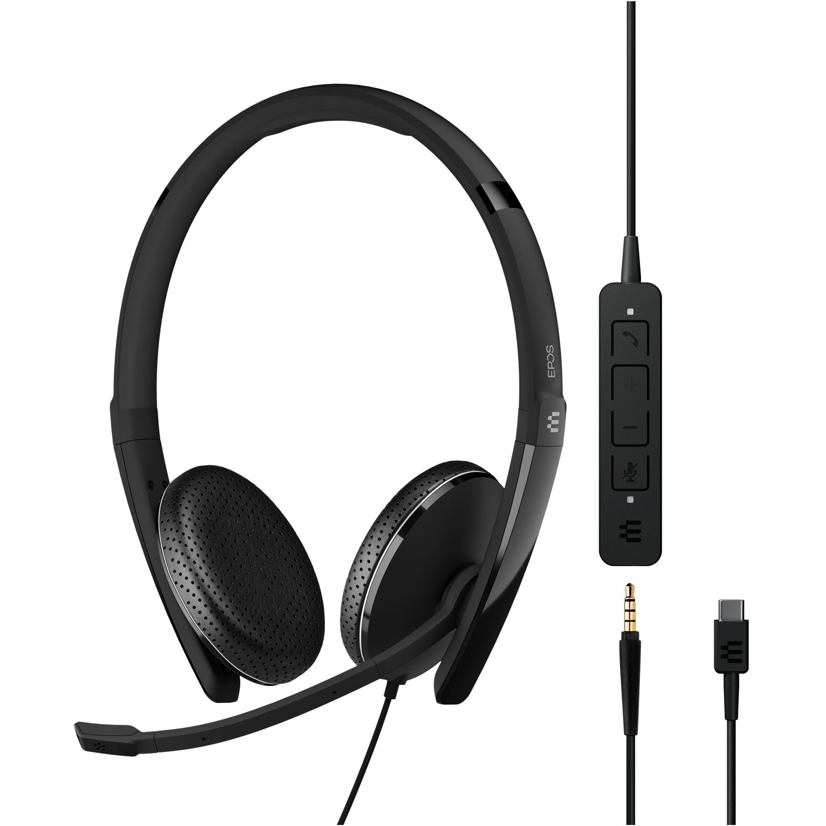 EPOS ADAPT 165 USB-C II Stereo Headset inkl. 3.5mm Klinkenstecker Inline Call Control