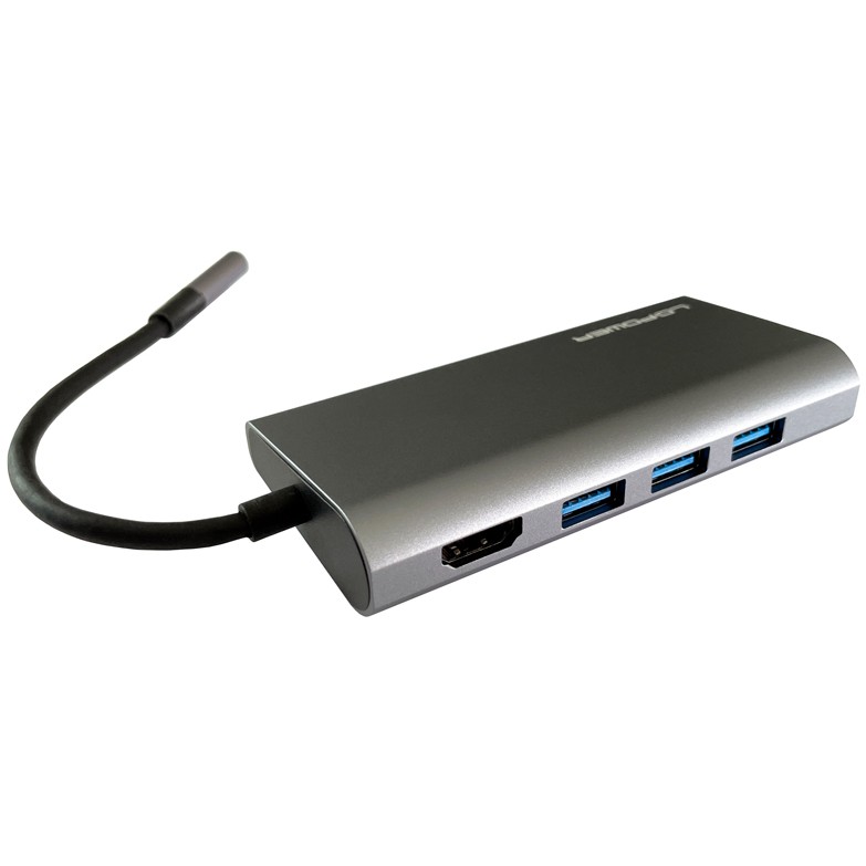 LC-Power LC-HUB-C-MULTI-5 USB-C auf 3xUSB-A/USB-C/HDMI/MicroSD/SD/LAN
