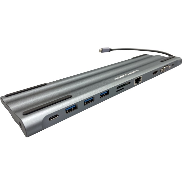 LC-Power LC-HUB-C-MULTI-8 USB-C auf 3xUSB-A/2xUSB-C/HDMI/VGA/MicroSD/SD/RJ45/Audio