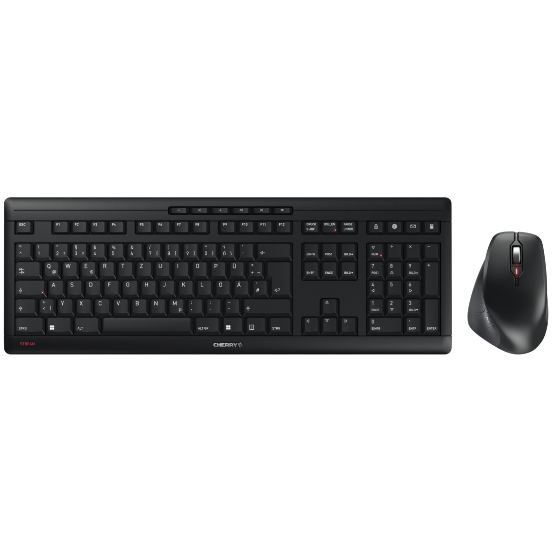 Cherry Desktop STREAM COMFORT Wireless [DE] black Mouse+Keyboard, Fullsize, Silent