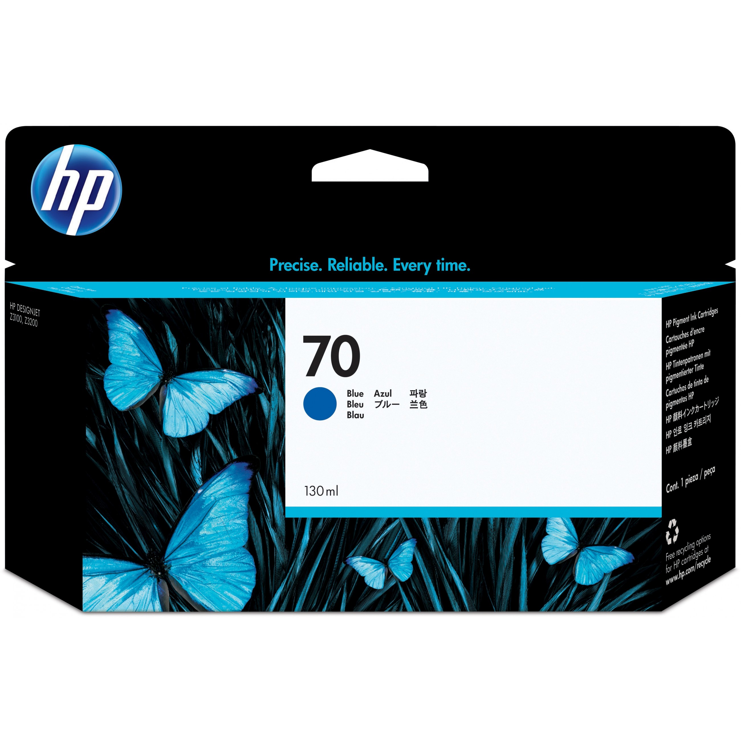 HP Tinte C9458A 70 Blau standard capacity 130ml 1-pack with Vivera Ink cartridge