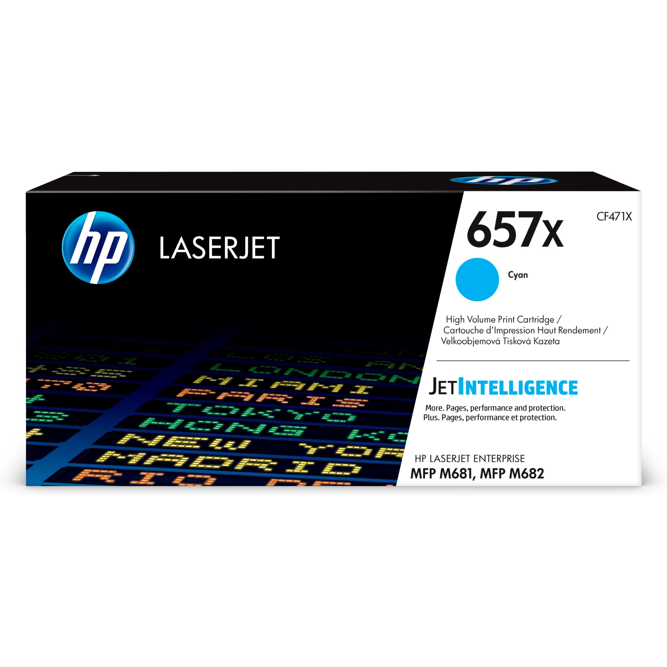 HP 657X original LaserJet Toner cartridge CF471X Cyan High Yield