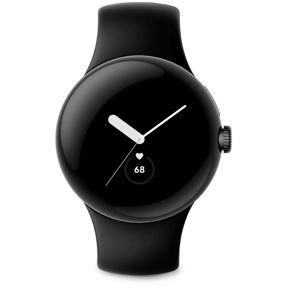 Google Pixel Watch matte black stainless steel 41mm obsidian active band DE