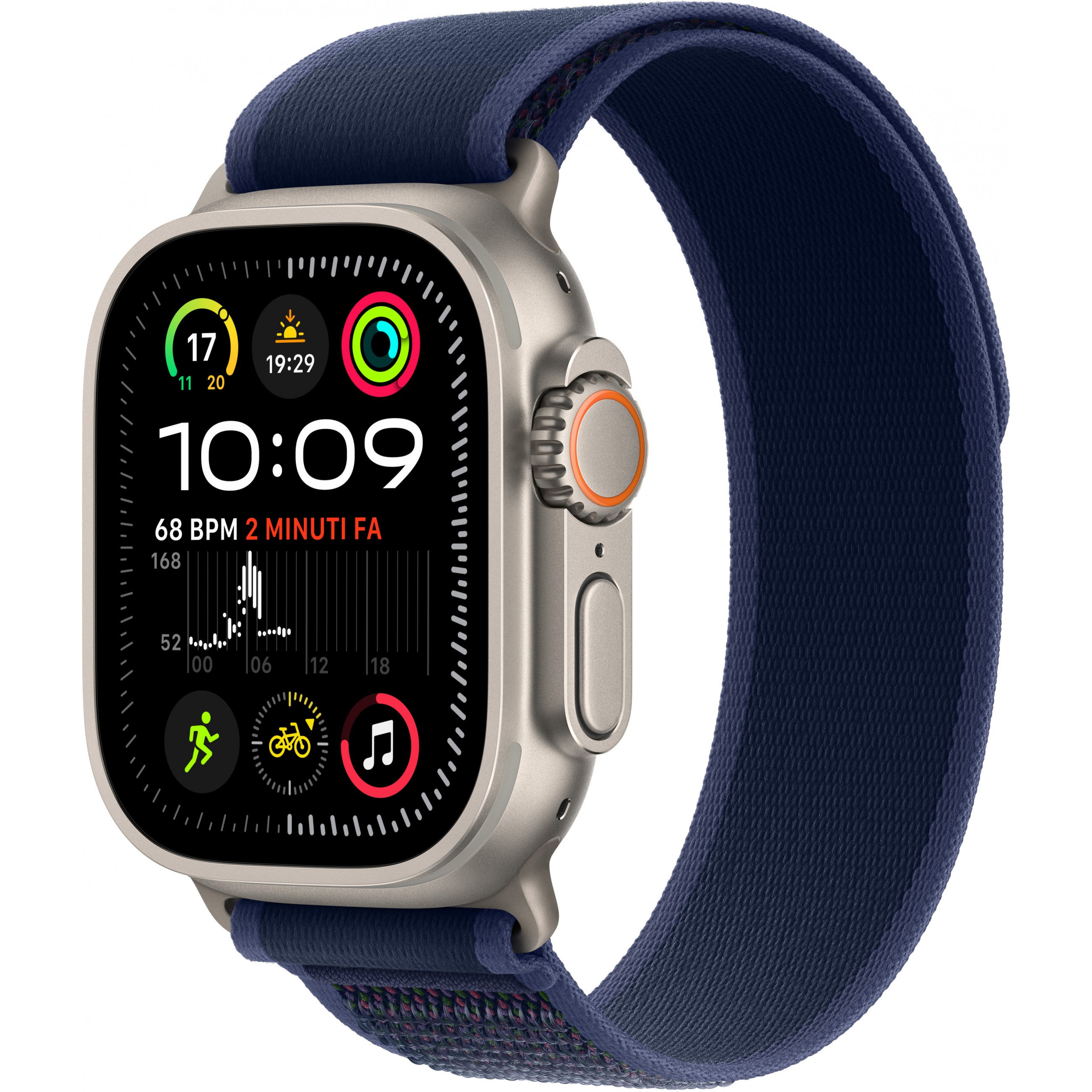 APPLE Watch Ultra 2 GPS + Cellular 49mm Natural Titanium Case with Blue Trail Loop - S/M