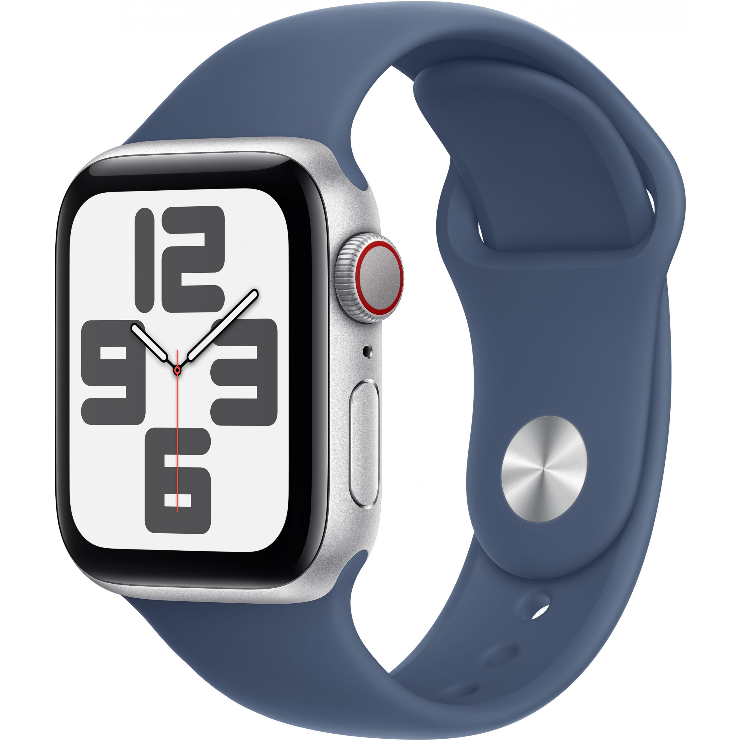 APPLE Watch SE GPS + Cellular 40mm Silver Aluminium Case with Denim Sport Band - M/L