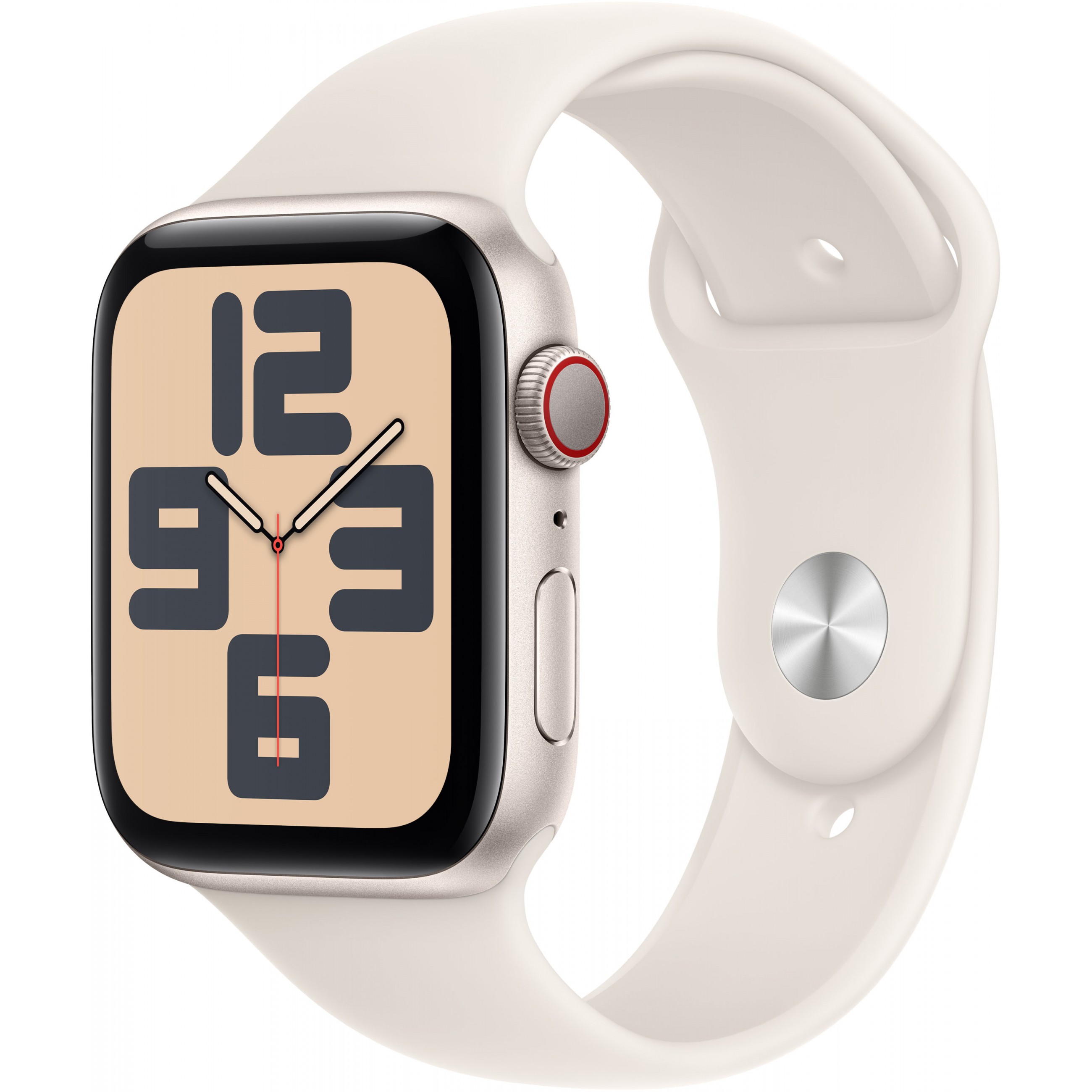 APPLE Watch SE GPS + Cellular 44mm Starlight Aluminium Case with Starlight Sport Band - S/M