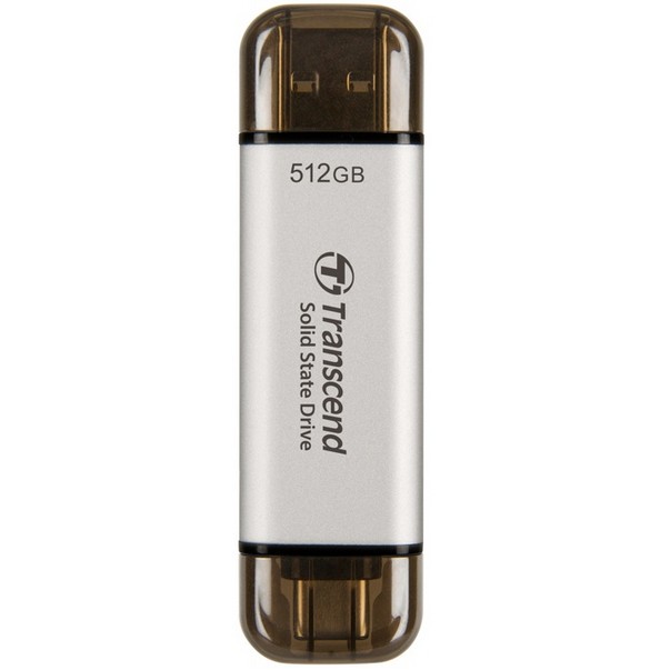 TRANSCEND ESD310S 512GB External SSD USB 10Gbps Type C/A Silver