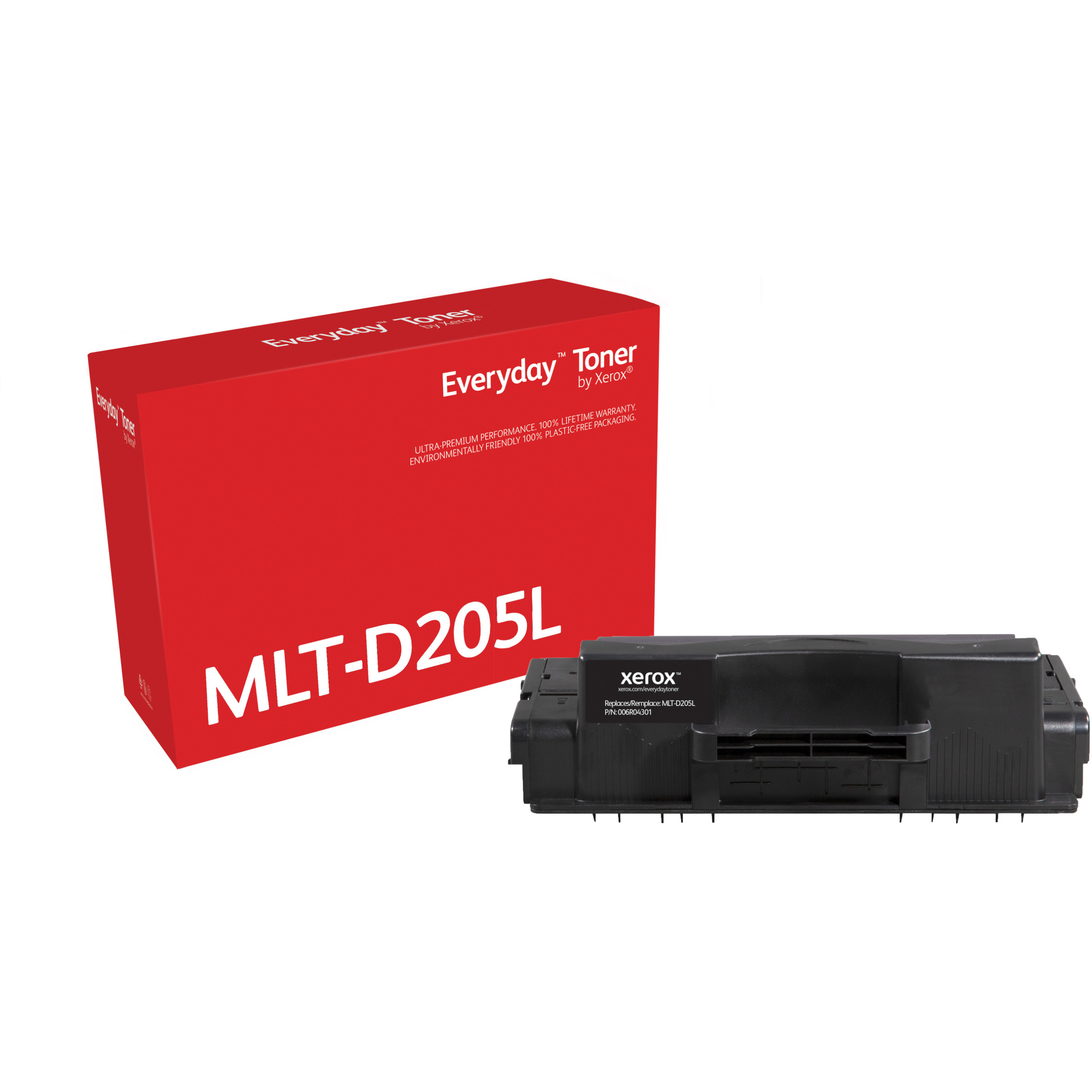 Xerox Everyday Toner High Yield Black cartridge equivalent to SAMSUNG MLT-D205L for use in: Samsung ML-3300, 3310, 3710; SCX-4833, 5637, 5737